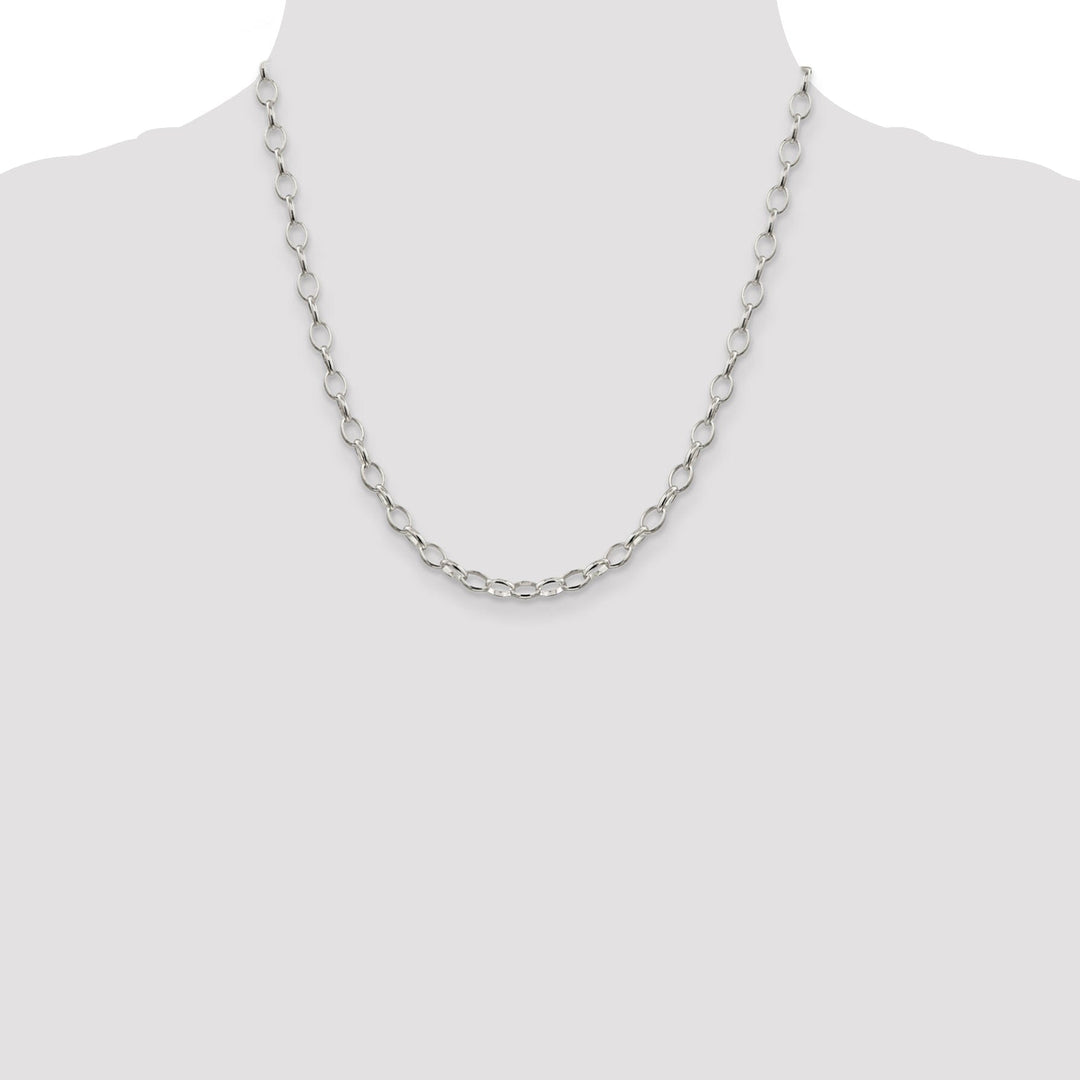Silver Polished 5.00- mm Fancy Rolo Chain