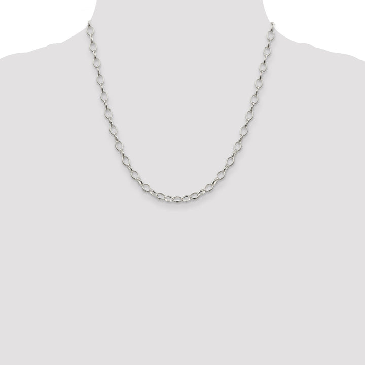 Silver Polished 5.00- mm Fancy Rolo Chain