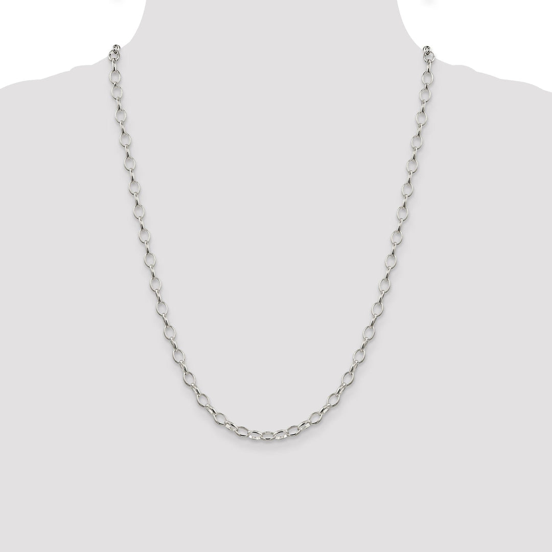 Silver Polished 5.00- mm Fancy Rolo Chain