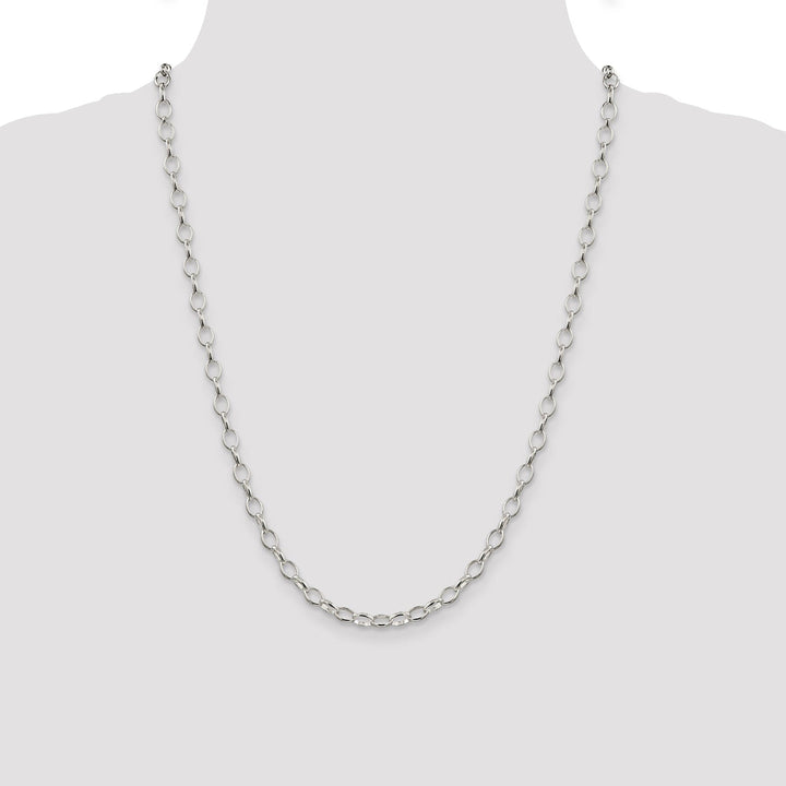 Silver Polished 5.00- mm Fancy Rolo Chain