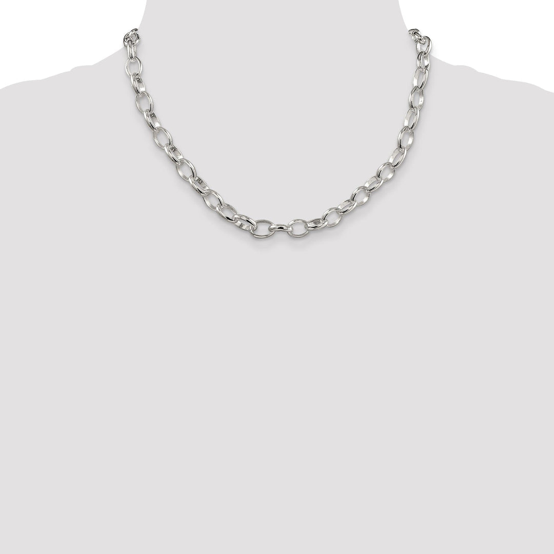 Silver Polished 8.00-mm Fancy Rolo Chain