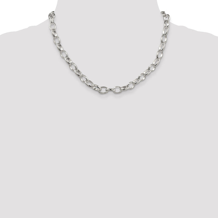 Silver Polished 8.00-mm Fancy Rolo Chain