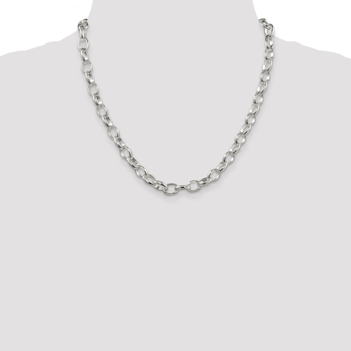 Silver Polished 8.00-mm Fancy Rolo Chain