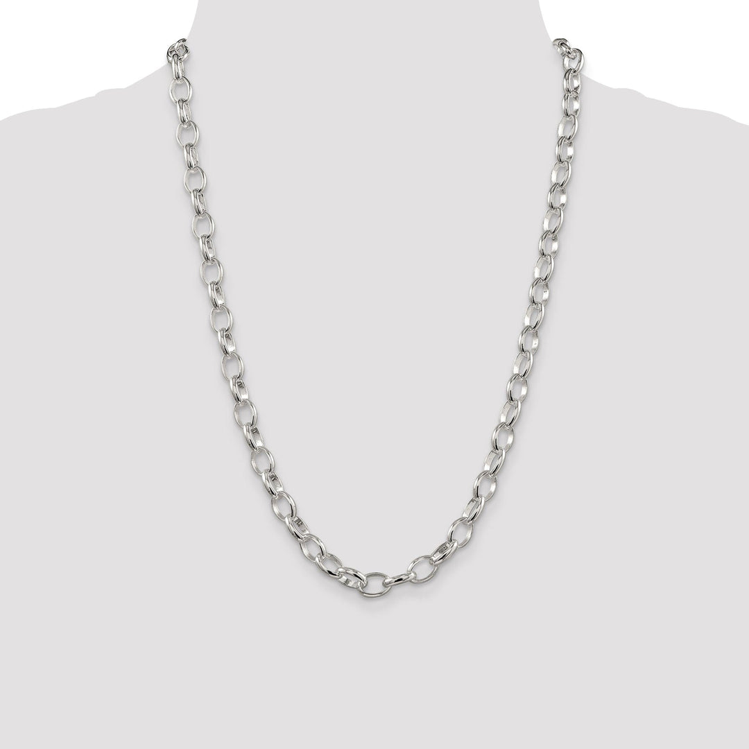 Silver Polished 8.00-mm Fancy Rolo Chain