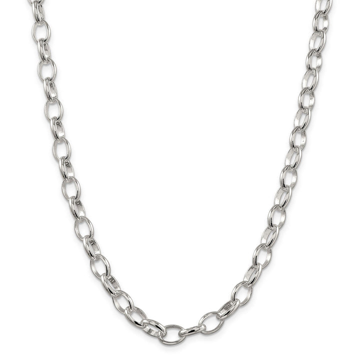 Silver Polished 8.00-mm Fancy Rolo Chain