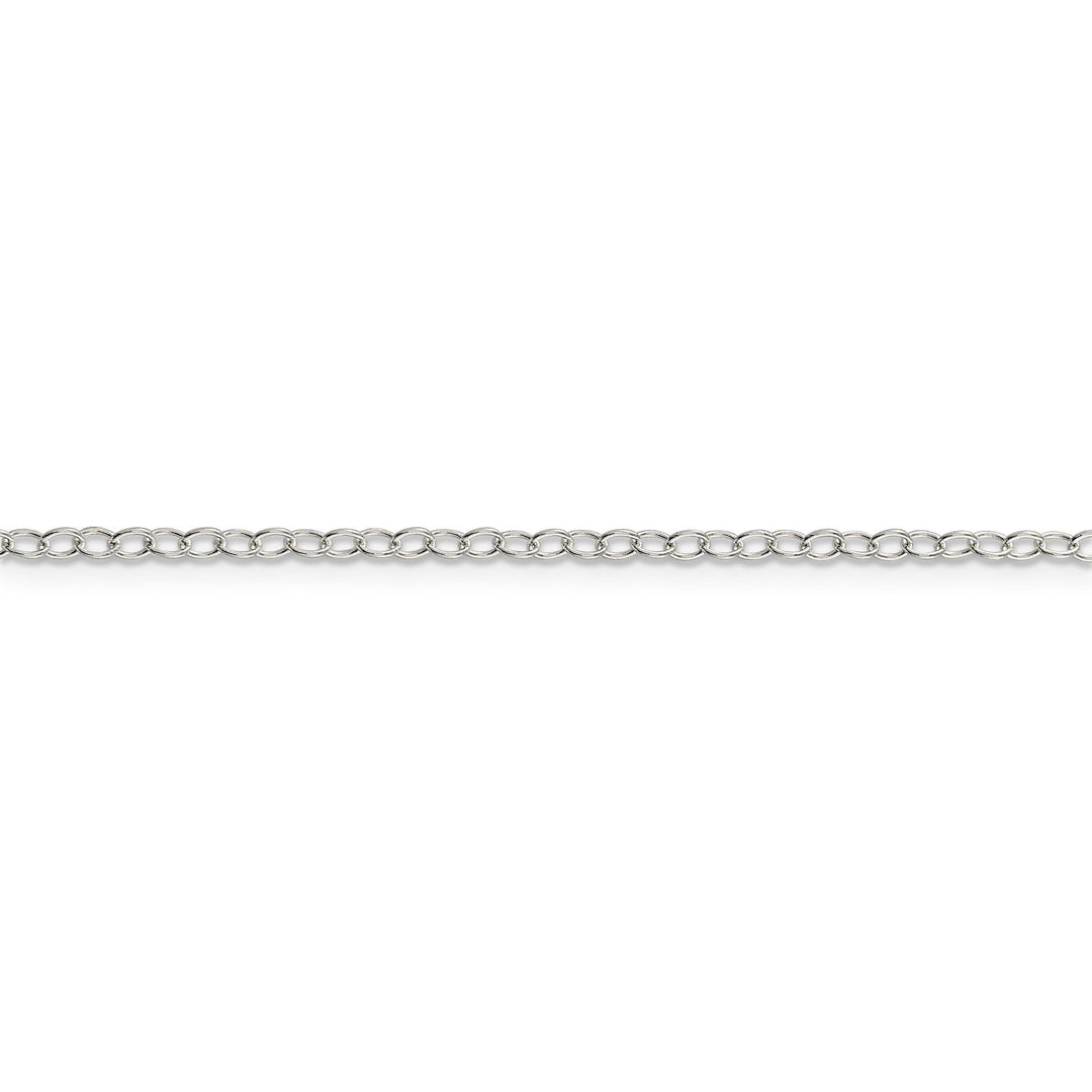 Silver Polished 2.25-mm Oval Cable Chain