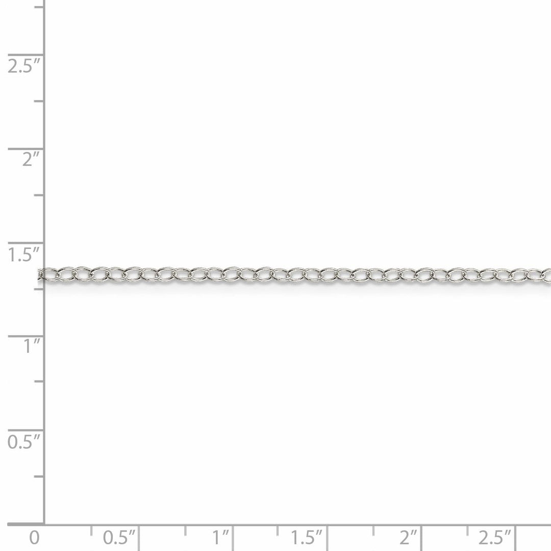 Silver Polished 2.25-mm Oval Cable Chain