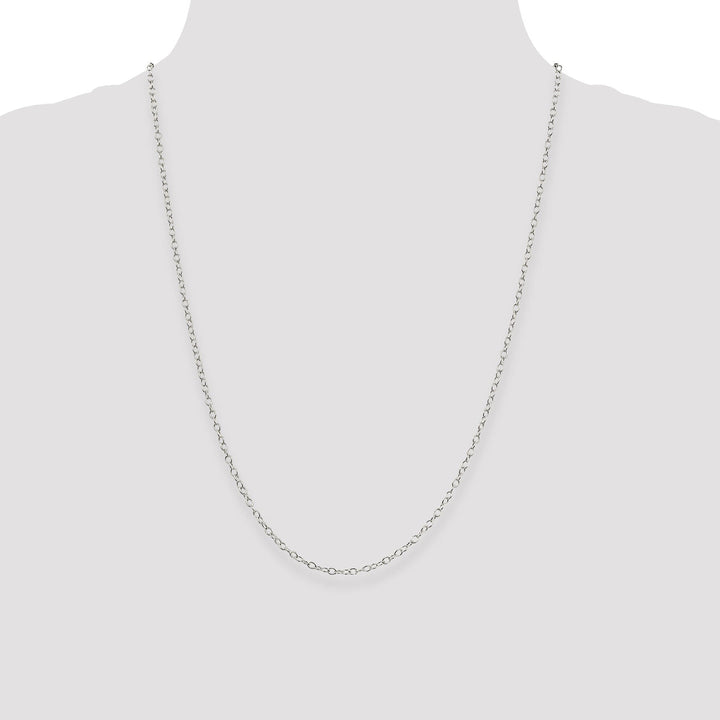 Silver Polished 2.25-mm Oval Cable Chain