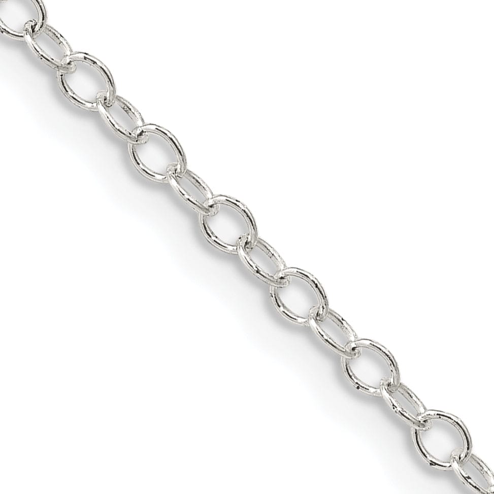 Silver Polished 2.25-mm Oval Cable Chain