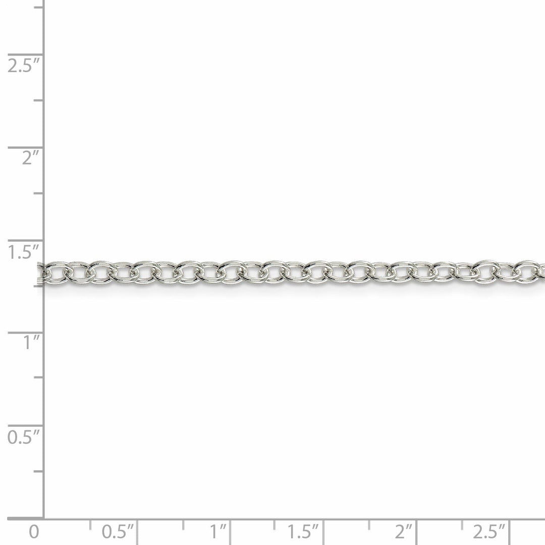 Silver Polished 3.75-mm Oval Cable Chain