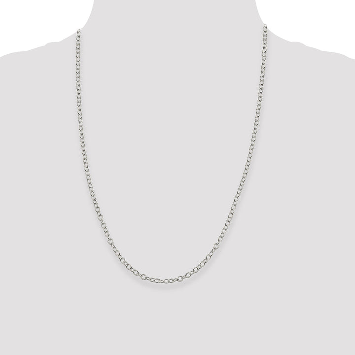 Silver Polished 3.75-mm Oval Cable Chain