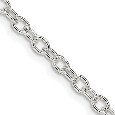 Silver Polished 3.75-mm Oval Cable Chain at $ 32.72 only from Jewelryshopping.com