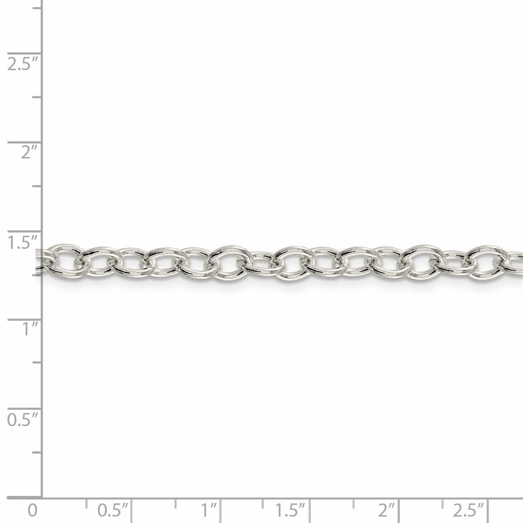 Silver Polished 5.75-mm Oval Cable Chain