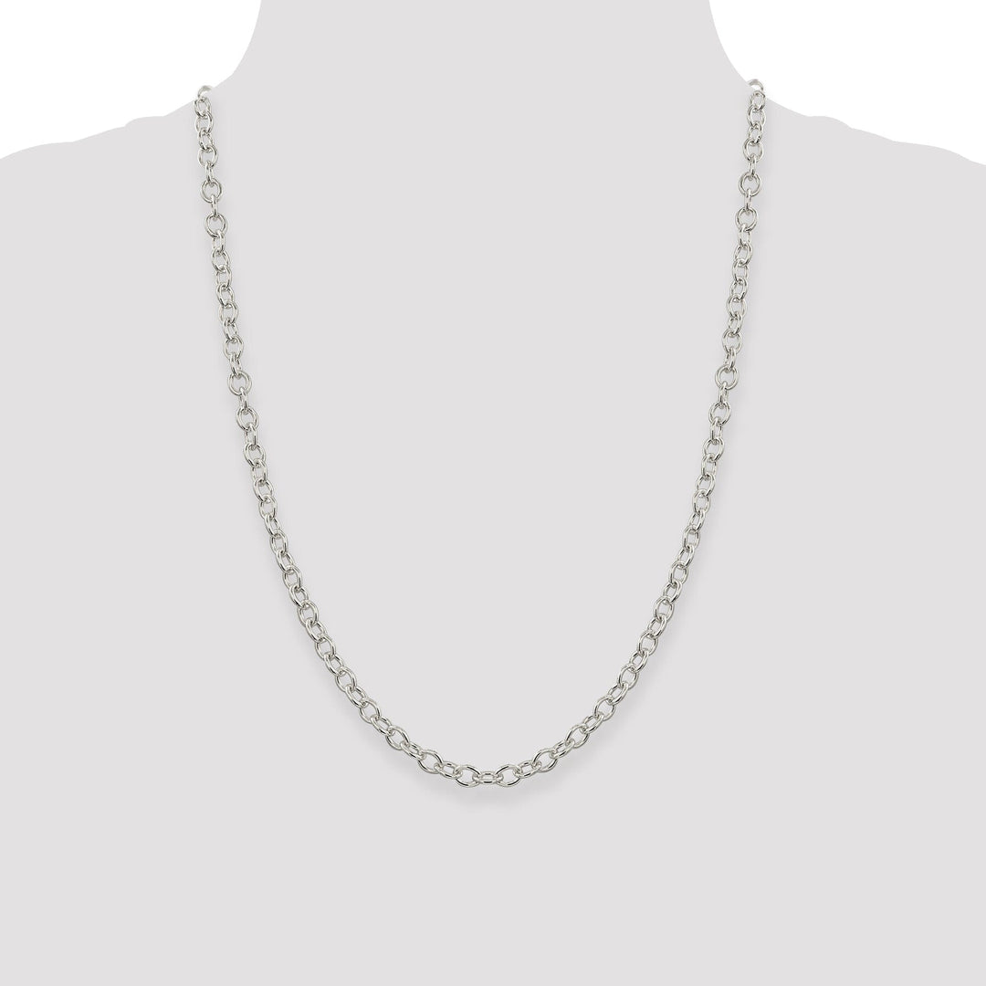 Silver Polished 5.75-mm Oval Cable Chain