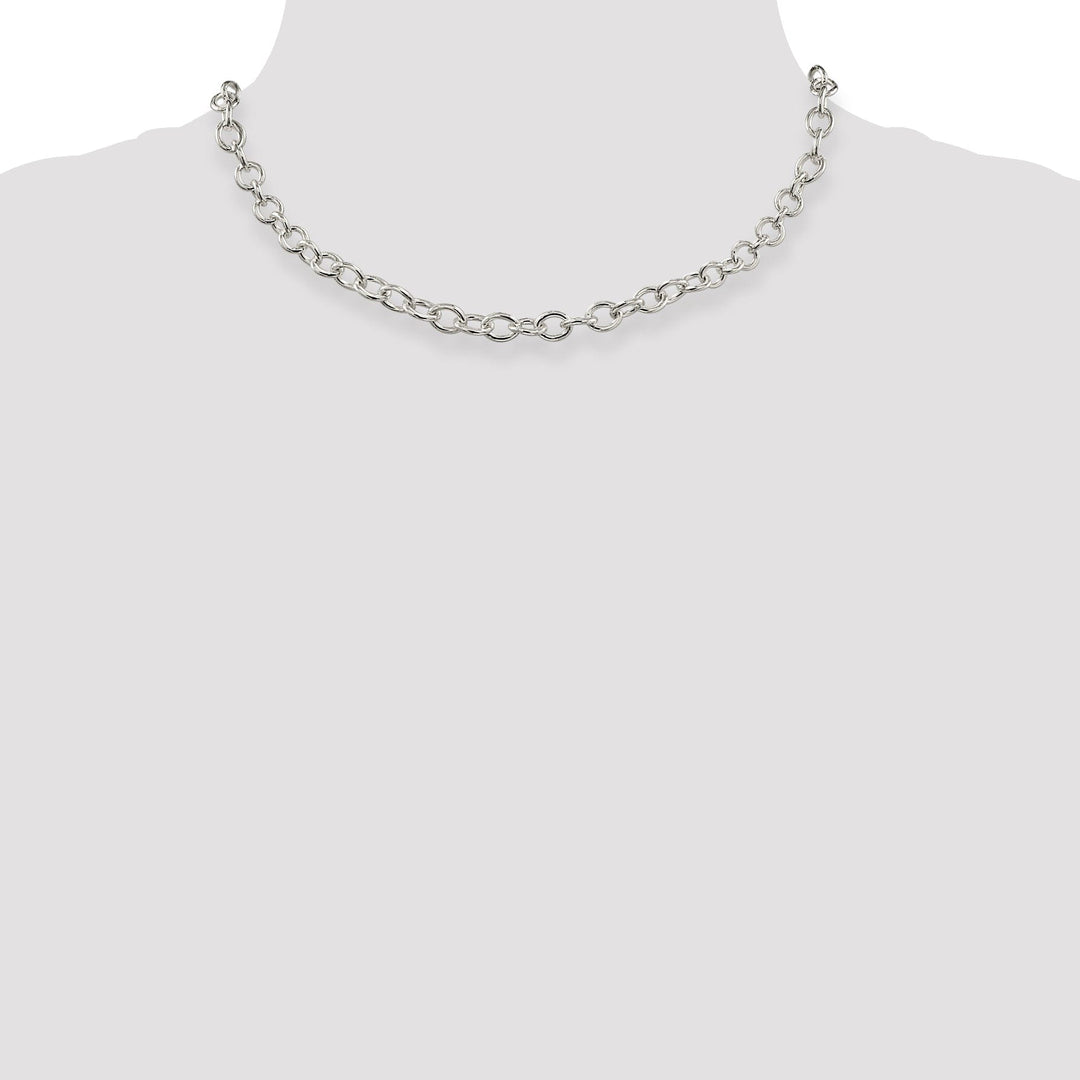 Silver Polished 6.80-mm Oval Cable chain