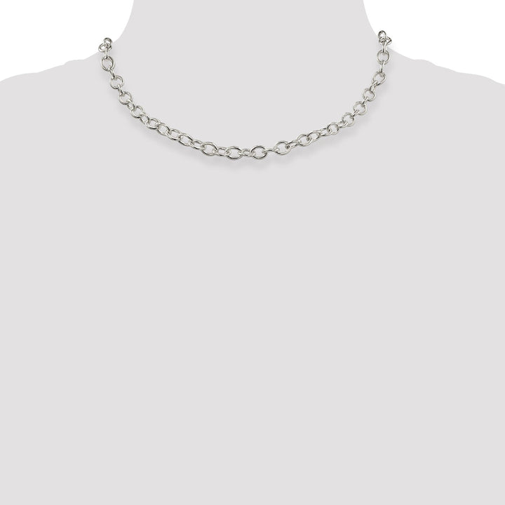 Silver Polished 6.80-mm Oval Cable chain