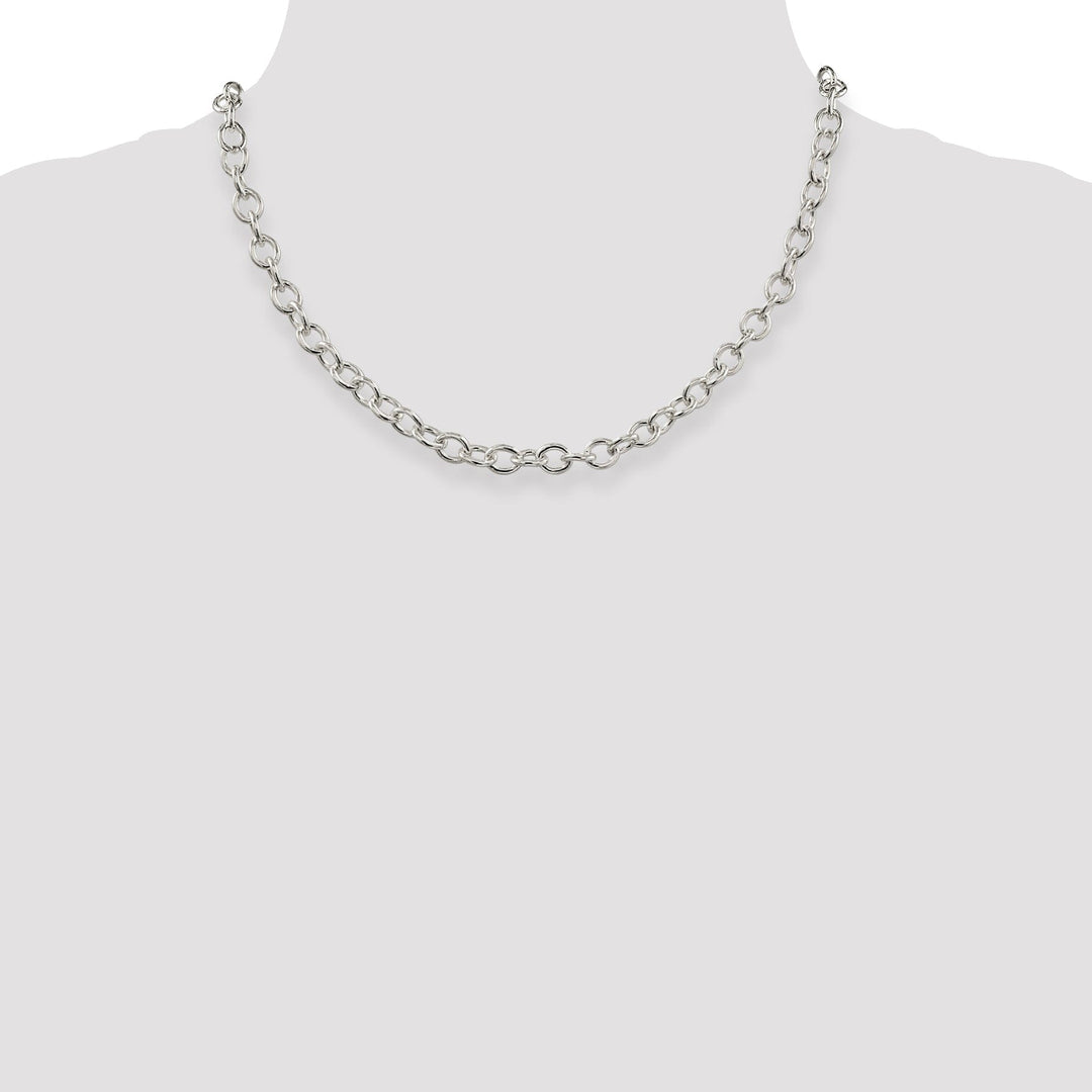 Silver Polished 6.80-mm Oval Cable chain