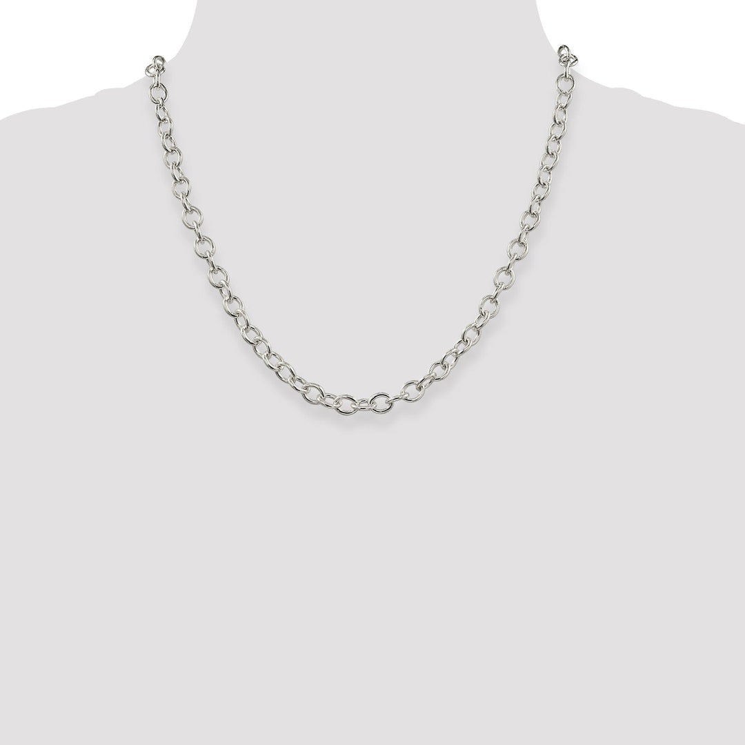 Silver Polished 6.80-mm Oval Cable chain