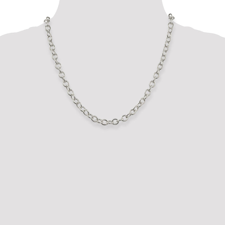 Silver Polished 6.80-mm Oval Cable chain