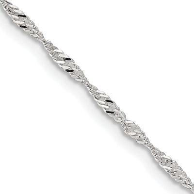 Silver Polished Twisted 1.75mm Singapore Chain at $ 12.24 only from Jewelryshopping.com