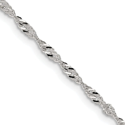 Silver Polished Twisted 2.00mm Singapore Chain at $ 15.98 only from Jewelryshopping.com