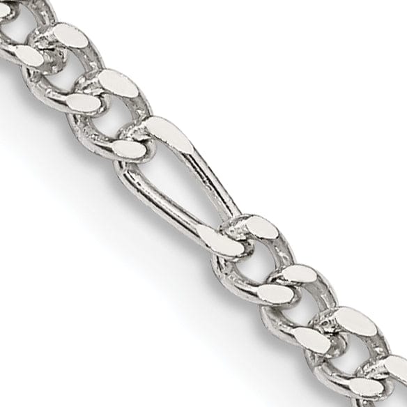 Silver Polished 2.50-mm Solid Figaro Chain