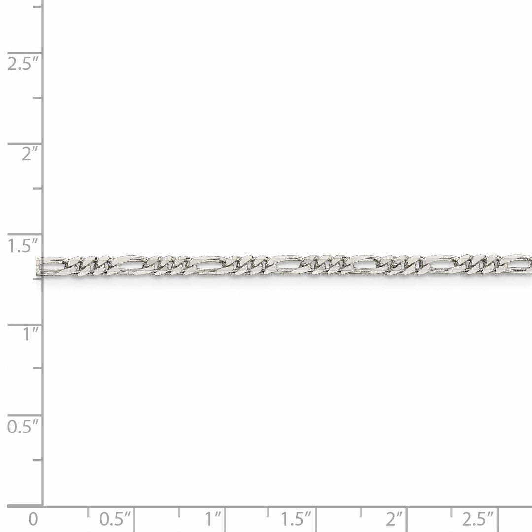 Silver Polished 3.00-mm Solid Figaro Chain