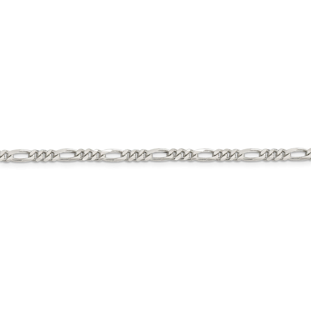 Silver Polished 4.00-mm Solid Figaro Chain