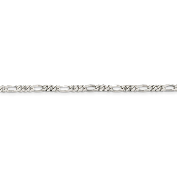 Silver Polished 4.00-mm Solid Figaro Chain