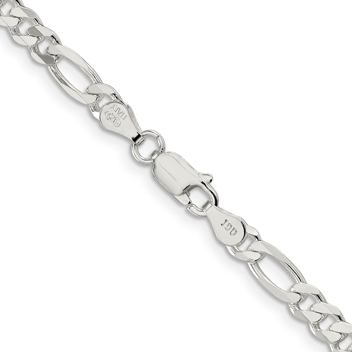 Silver Polished 4.25-mm Solid Figaro Chain