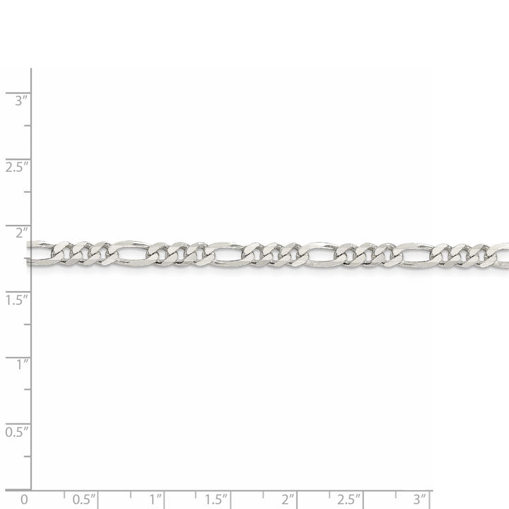 Silver Polished 4.25-mm Solid Figaro Chain