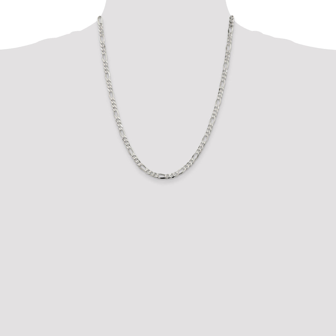 Silver Polished 4.25-mm Solid Figaro Chain