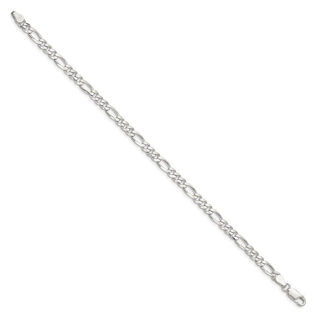 Silver Polished 4.25-mm Solid Figaro Chain