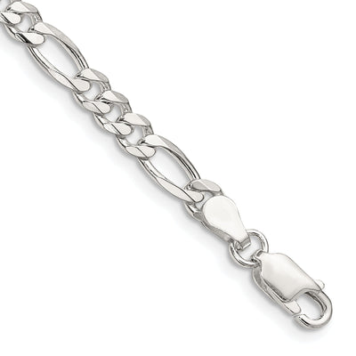 Silver Polished 4.25-mm Solid Figaro Chain