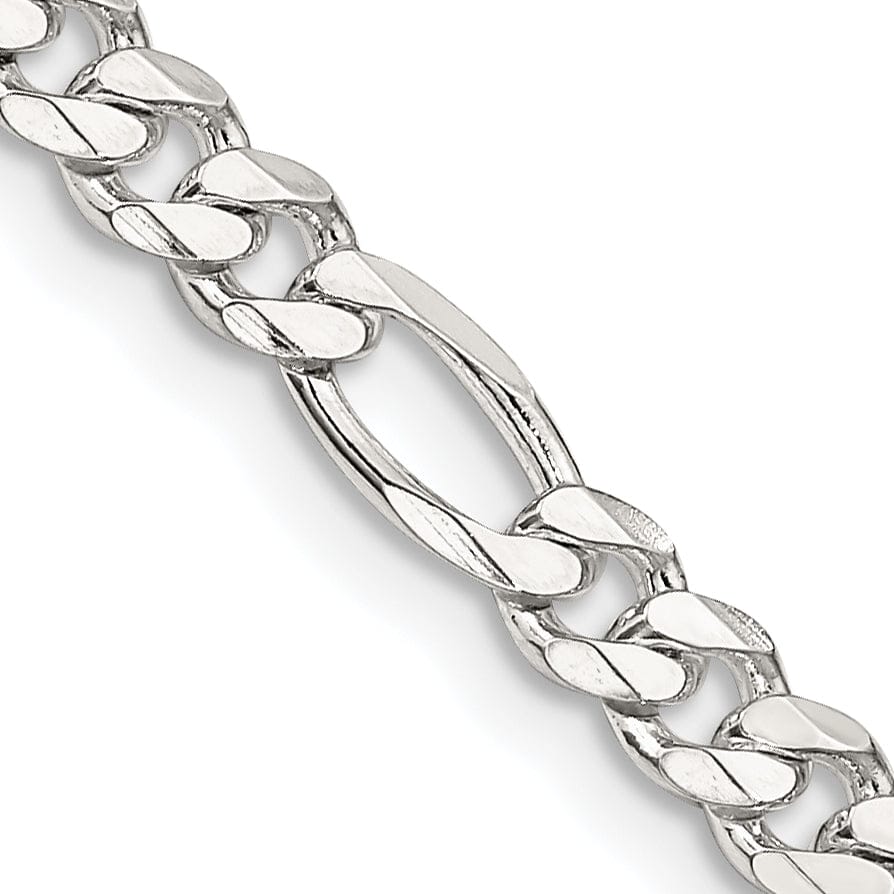 Silver Polished 4.25-mm Solid Figaro Chain