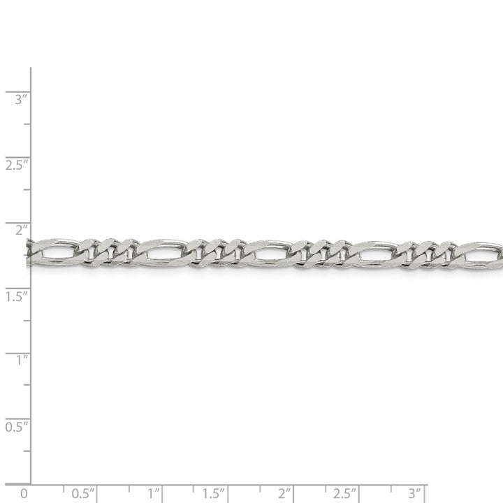 Silver Polished 5.25-mm Solid Figaro Chain