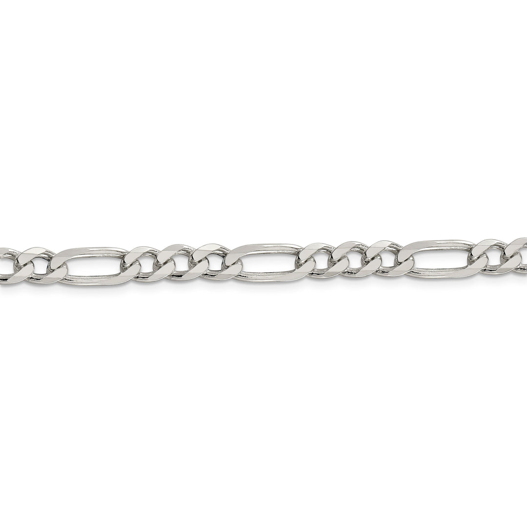 Silver Polished 6.25-mm Solid Figaro Chain