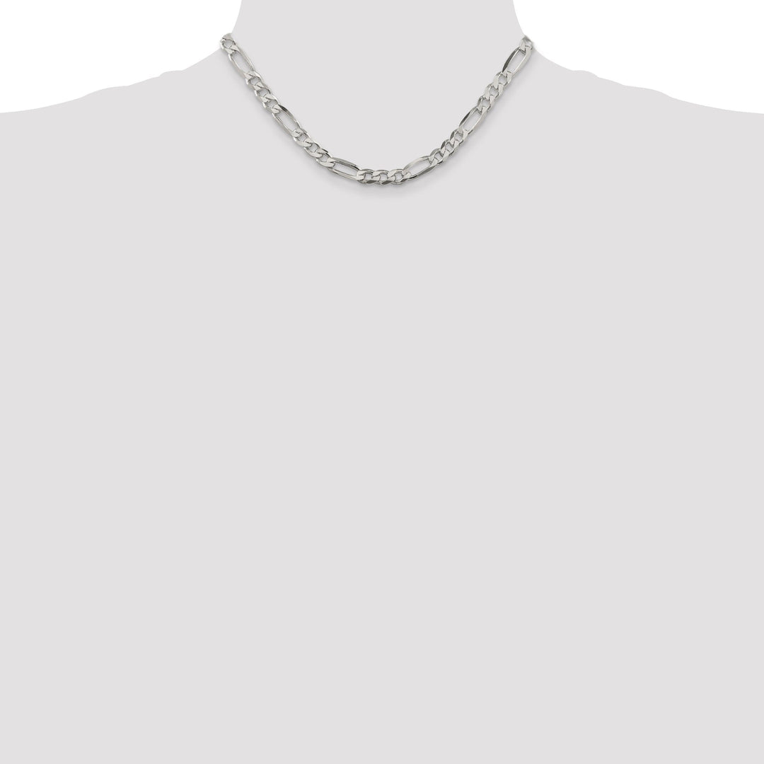 Silver Polished 6.25-mm Solid Figaro Chain