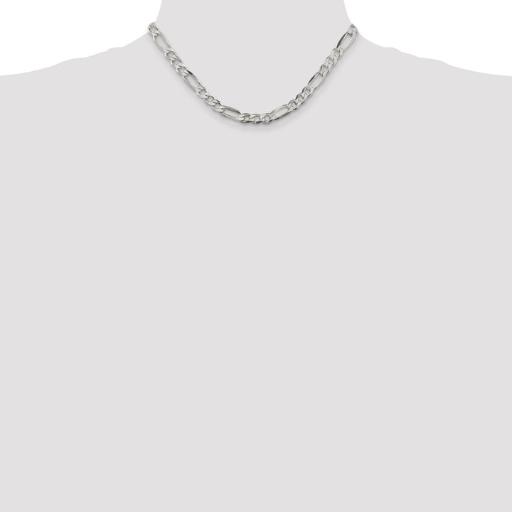 Silver Polished 6.25-mm Solid Figaro Chain