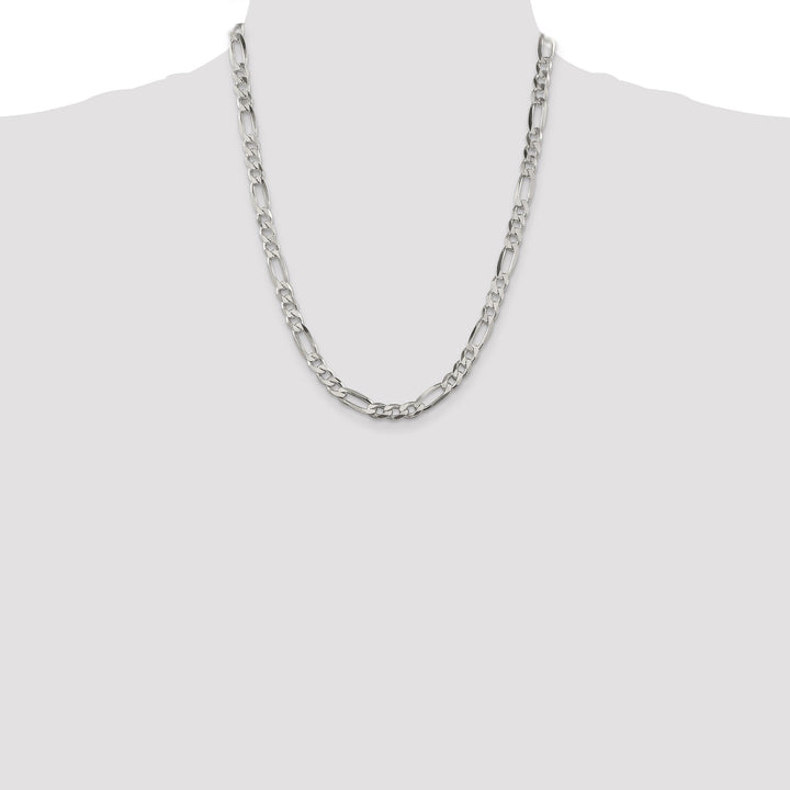 Silver Polished 6.25-mm Solid Figaro Chain