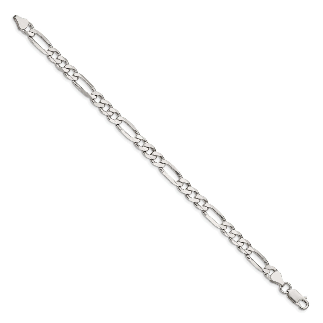 Silver Polished 6.25-mm Solid Figaro Chain