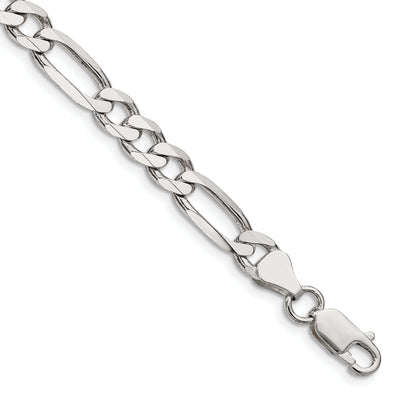 Silver Polished 6.25-mm Solid Figaro Chain at $ 66.11 only from Jewelryshopping.com