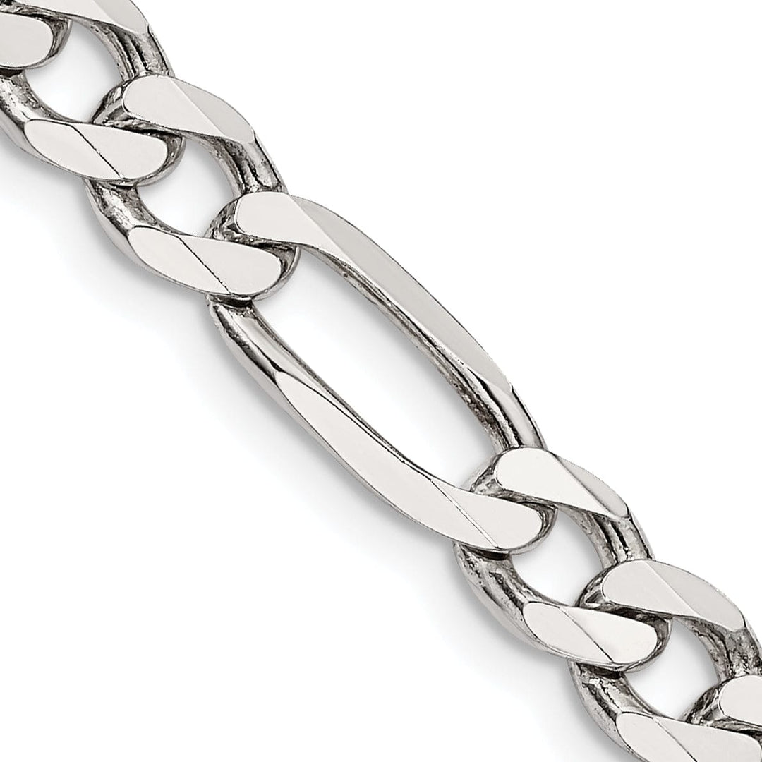 Silver Polished 6.25-mm Solid Figaro Chain
