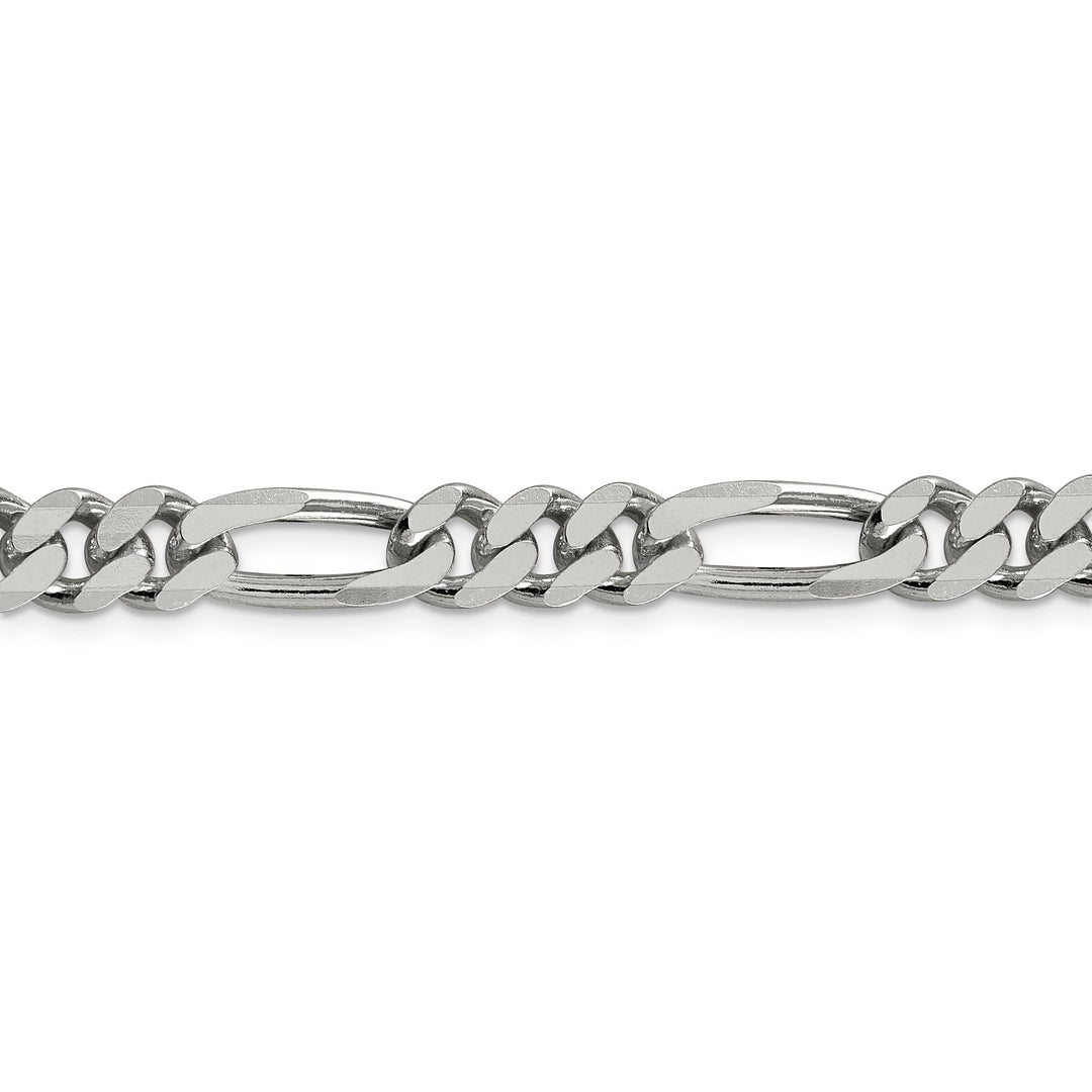 Silver Polished 7.75-mm Solid Figaro Chain