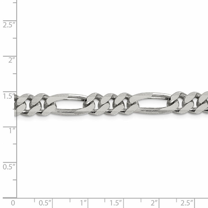 Silver Polished 7.75-mm Solid Figaro Chain