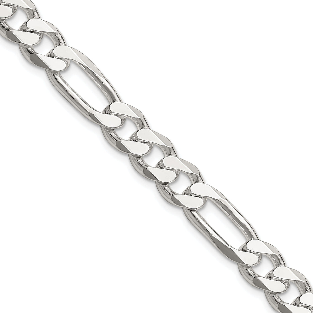 Silver Polished 7.75-mm Solid Figaro Chain