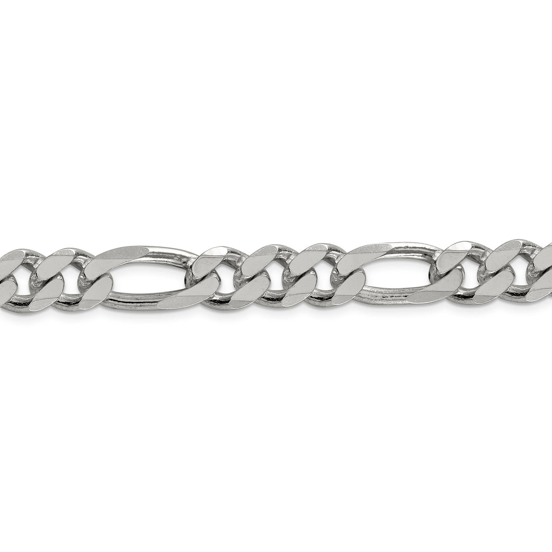 Silver Polished 10.75-mm Solid Figaro Chain