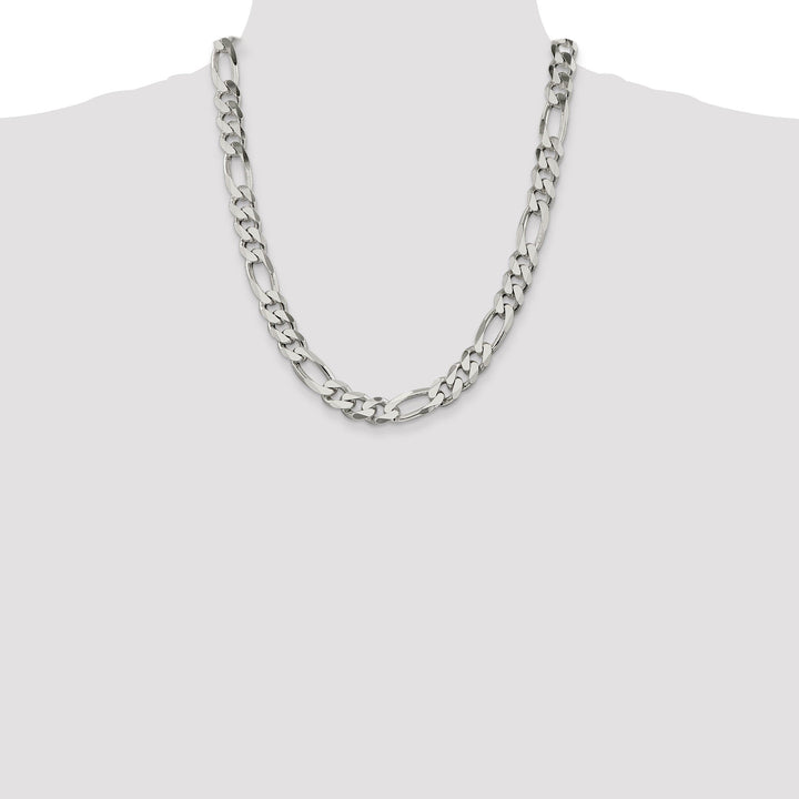 Silver Polished 10.75-mm Solid Figaro Chain
