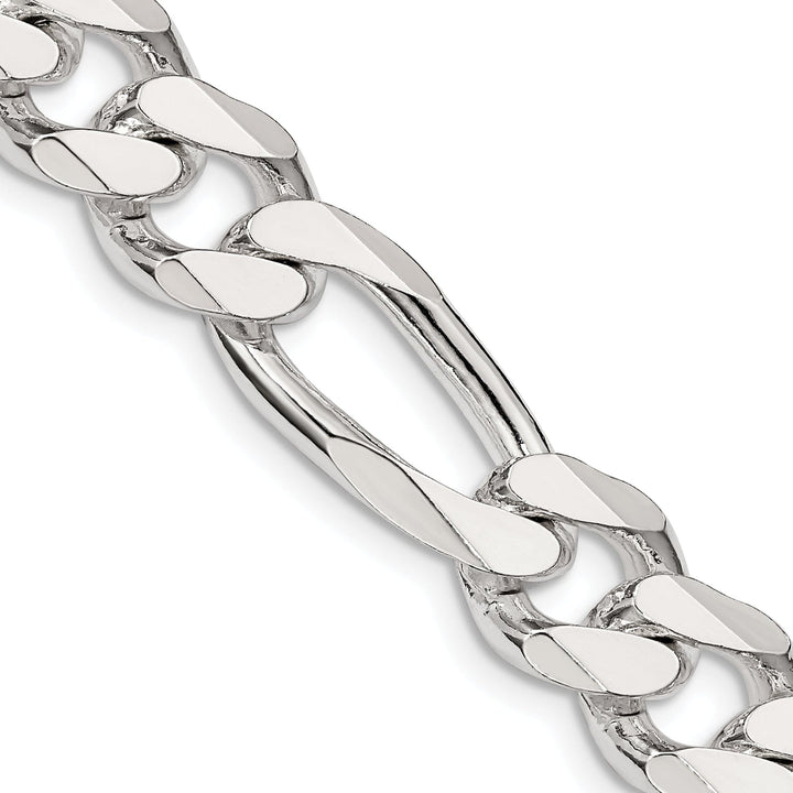 Silver Polished 10.75-mm Solid Figaro Chain