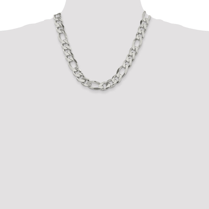 Silver Polished 12.75-mm Solid Figaro Chain